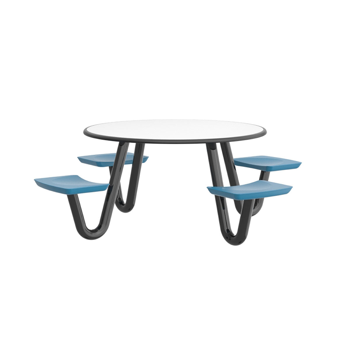 Anchor Table, 4 Slate Blue Seats, Round, 42"