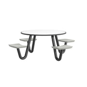 Anchor Table, 4 Stone Gray Seats, Round, 42"