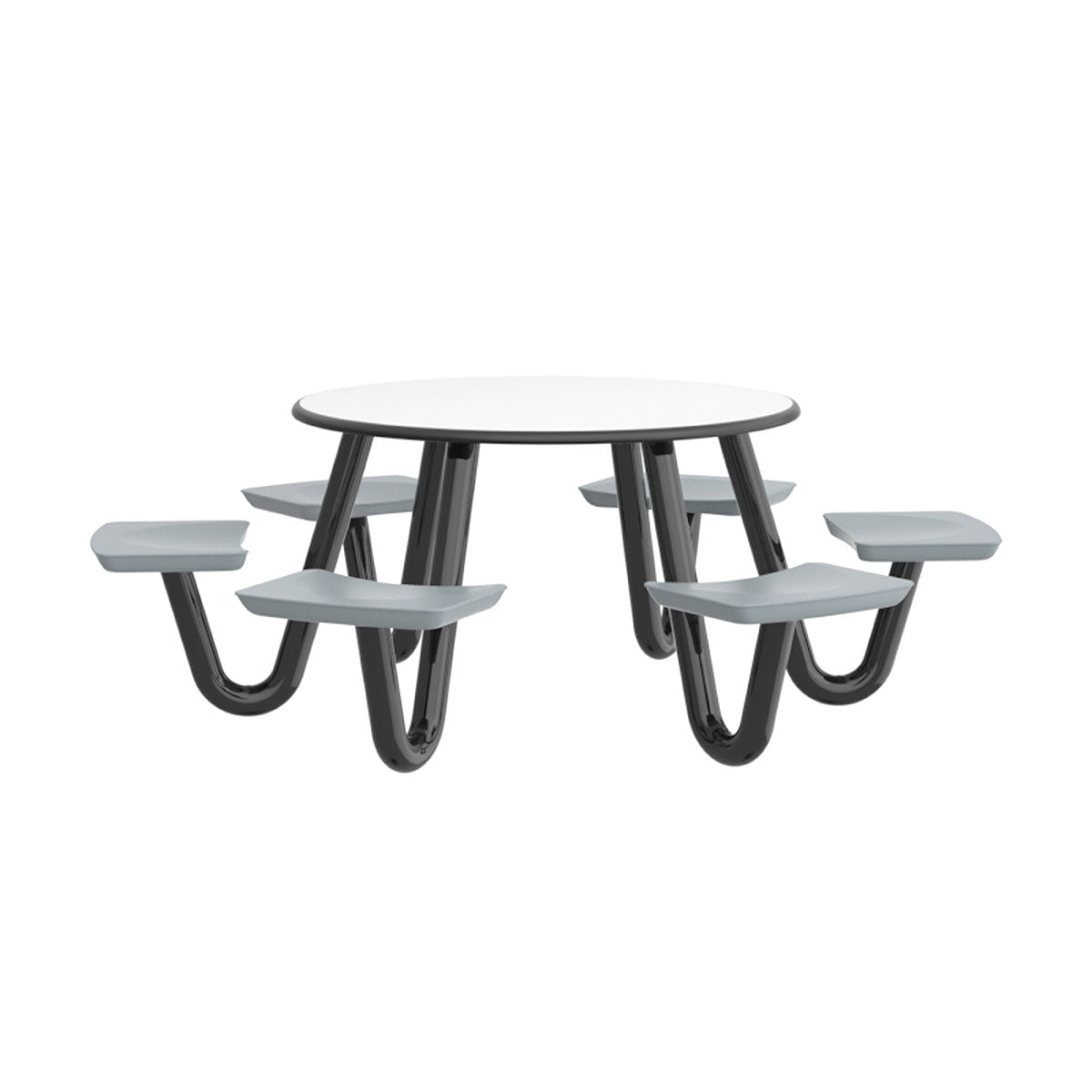 Anchor Table, 6 Gray Seats, Round, 48"