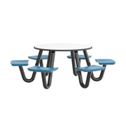 Anchor Table, 6 Slate Blue Seats, Round, 48"