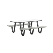 Anchor Table, 6 Stone Gray Seats, Rectangle, 30" x 72"