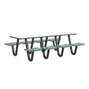 Anchor Table, 8 Aqua Seats, Rectangle, 30" x 96"