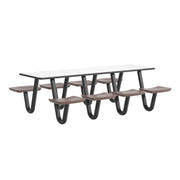 Anchor Table, 8 Brown Seats, Rectangle, 30" x 96"