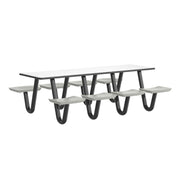 Anchor Table, 8 Stone Gray Seats, Rectangle, 30" x 96"