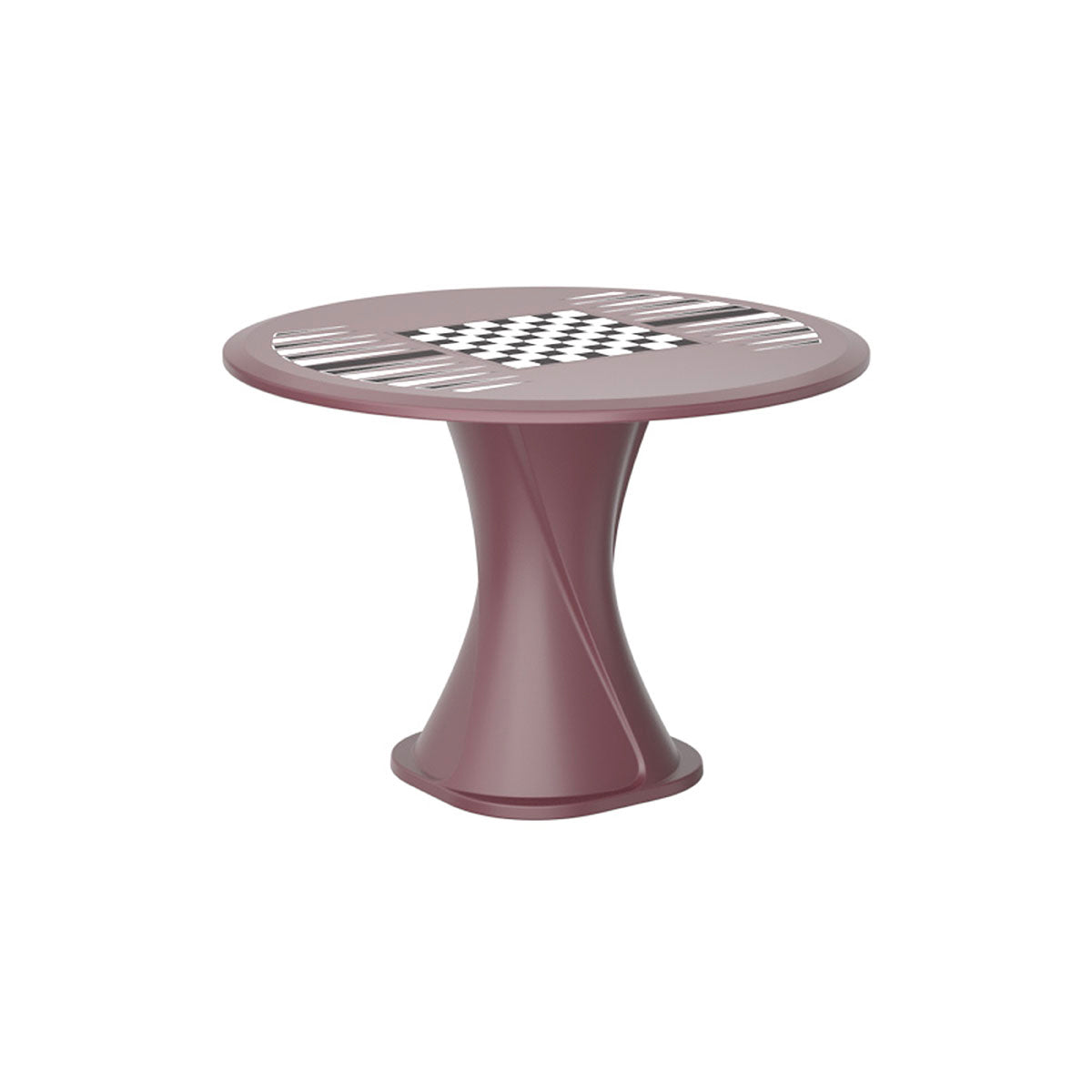 Endurance 42" Cascade All Plastic Table - Burgundy with Game Top