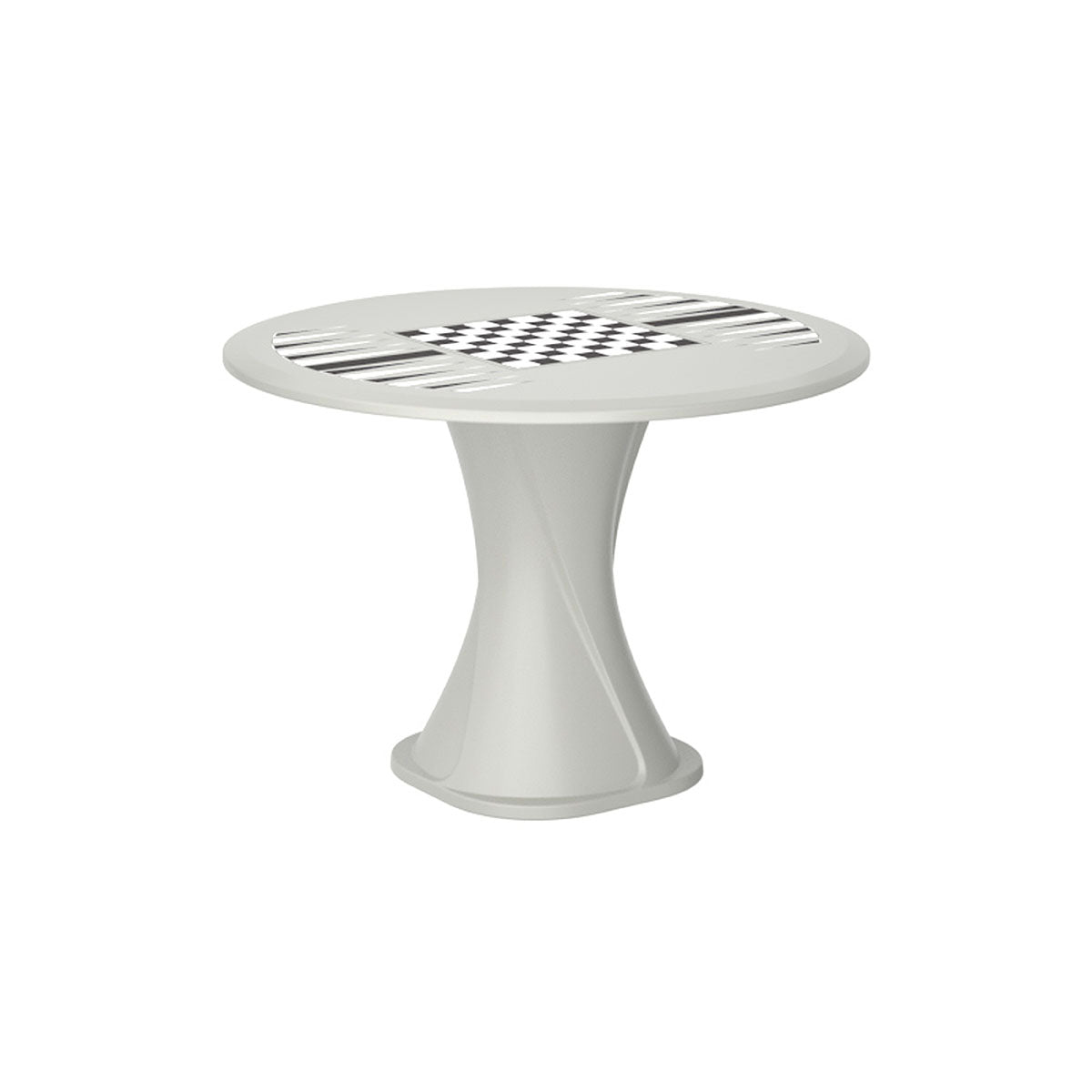 Endurance 42" Cascade All Plastic Table - Stone Gray with Game Top
