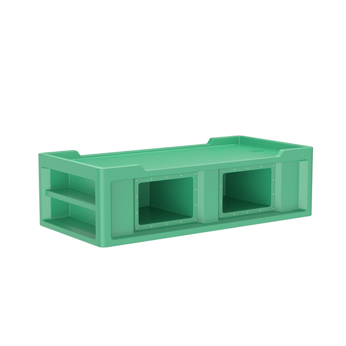 Endurance Bed 2.1 with side storage compartments, Green