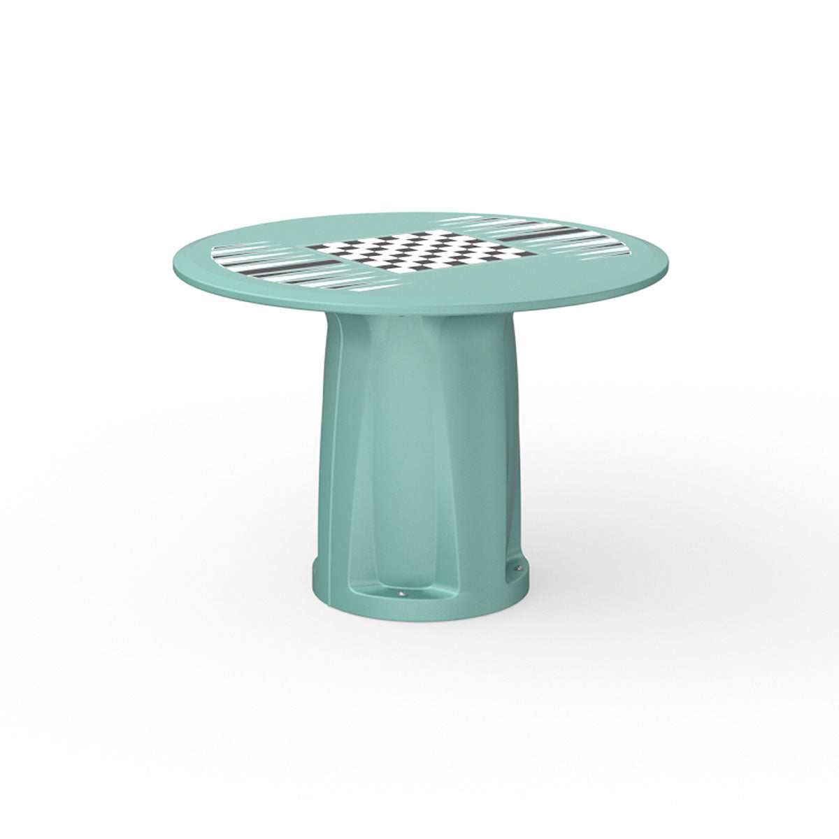 Endurance Round Base Table, 42" Round Top, Game Top, Aqua