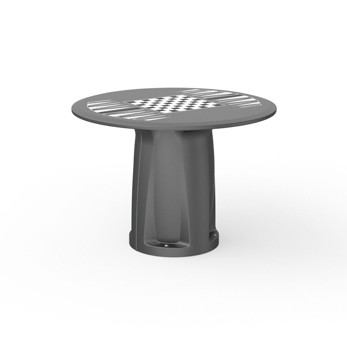 Endurance Round Base Table, 42" Round Top, Game Top, Black