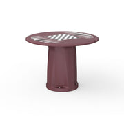Endurance Round Base Table, 42" Round Top, Game Top, Burgundy