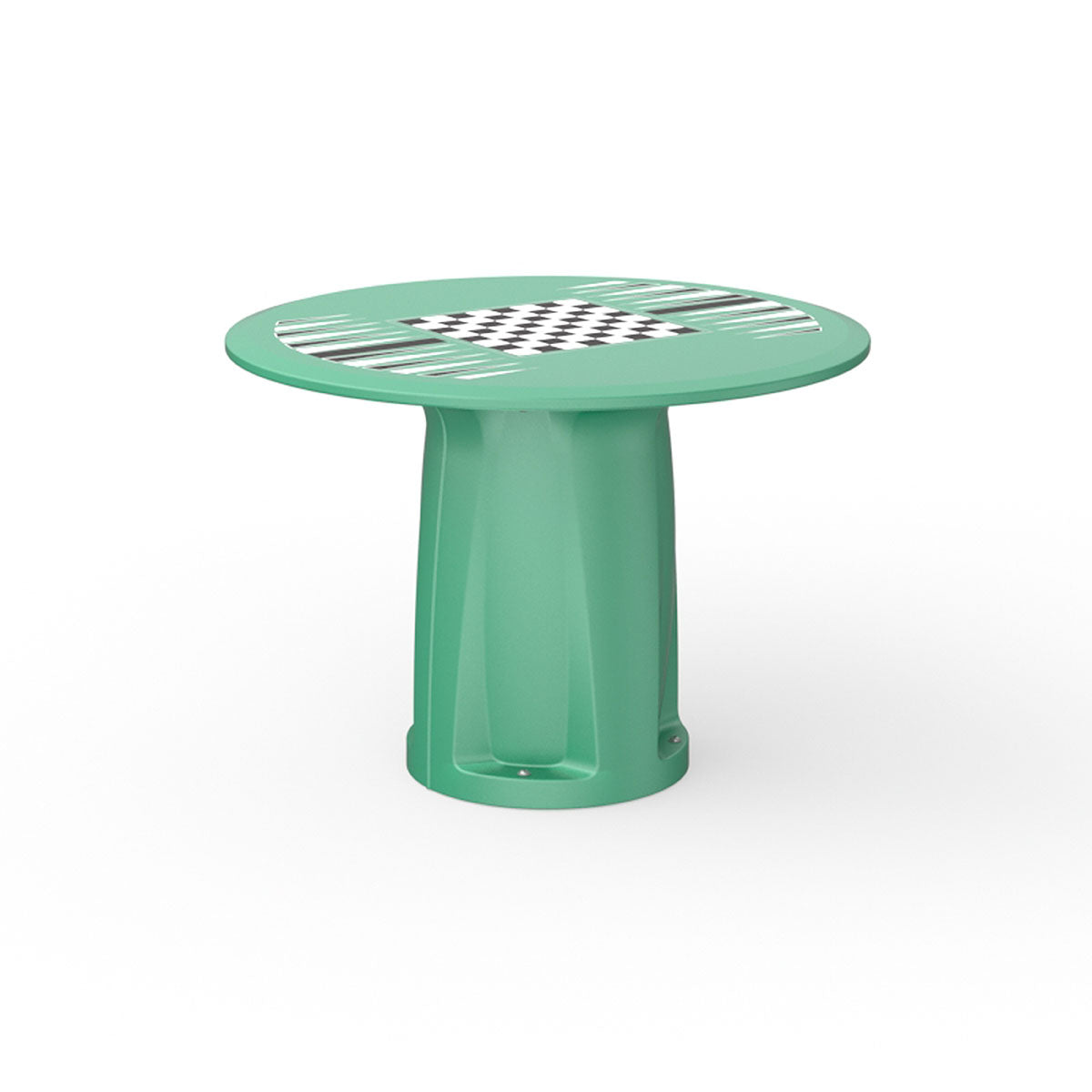 Endurance Round Base Table, 42" Round Top, Game Top, Green