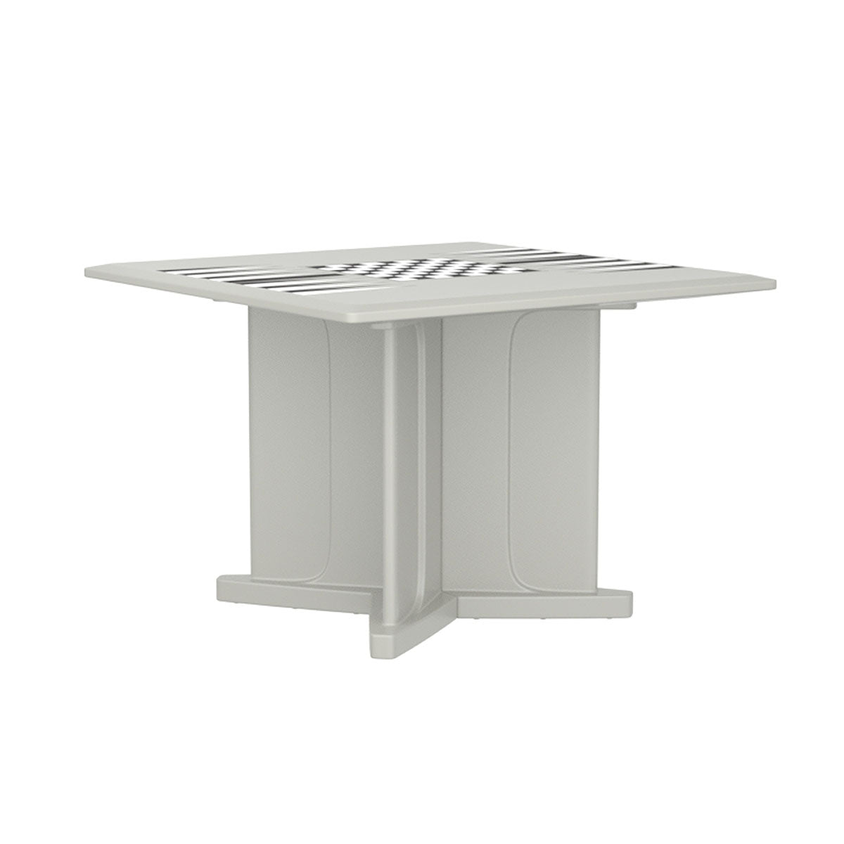 Endurance Table 42" Square X-Base Flame Retardant Game Top, Stone Gray