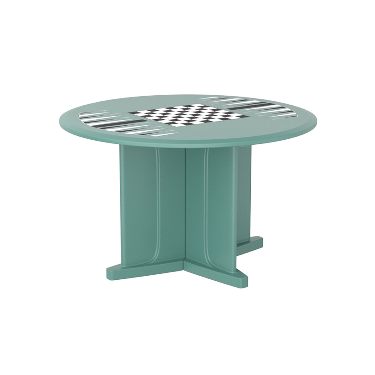Endurance Table 48" Round X-Base Flame Retardant Game Top, Aqua