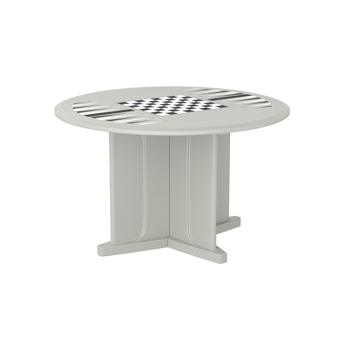 Endurance Table 48" Round X-Base Flame Retardant Game Top, Stone Gray