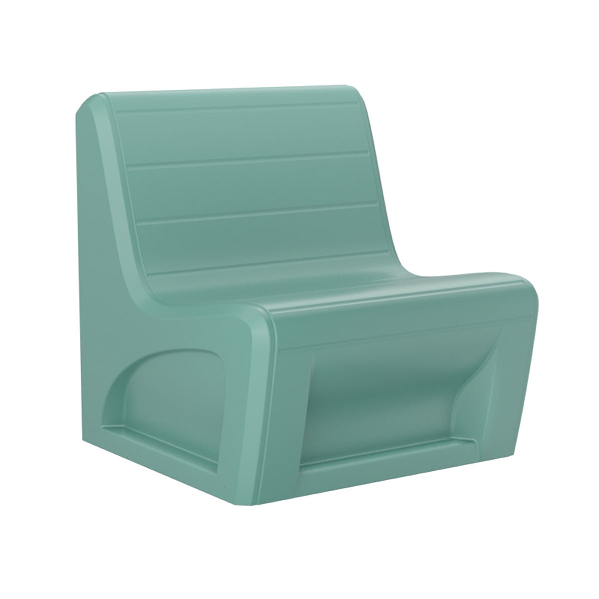 Sabre Chair Floor Mount, Gangable with Access Door, Aqua