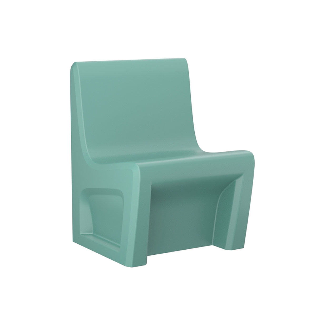 Sentinel Armless Chair-Floor Mount with Ballast Door, Gangable, Aqua