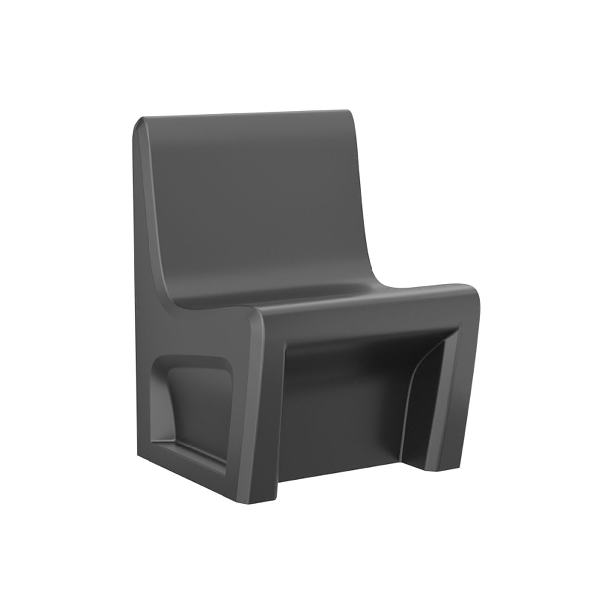 Sentinel Armless Chair-Floor Mount, Gangable, Black