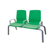 Structured Seating, 2 Seats, Arms/Dividers, Bolt Down, Green