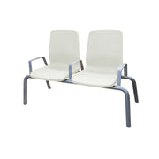 Structured Seating, 2 Seats, Arms/Dividers, Bolt Down, Stone Gray