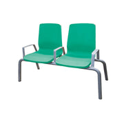 Structured Seating, 2 Seats, Arms/Dividers, Floor Glides, Aqua
