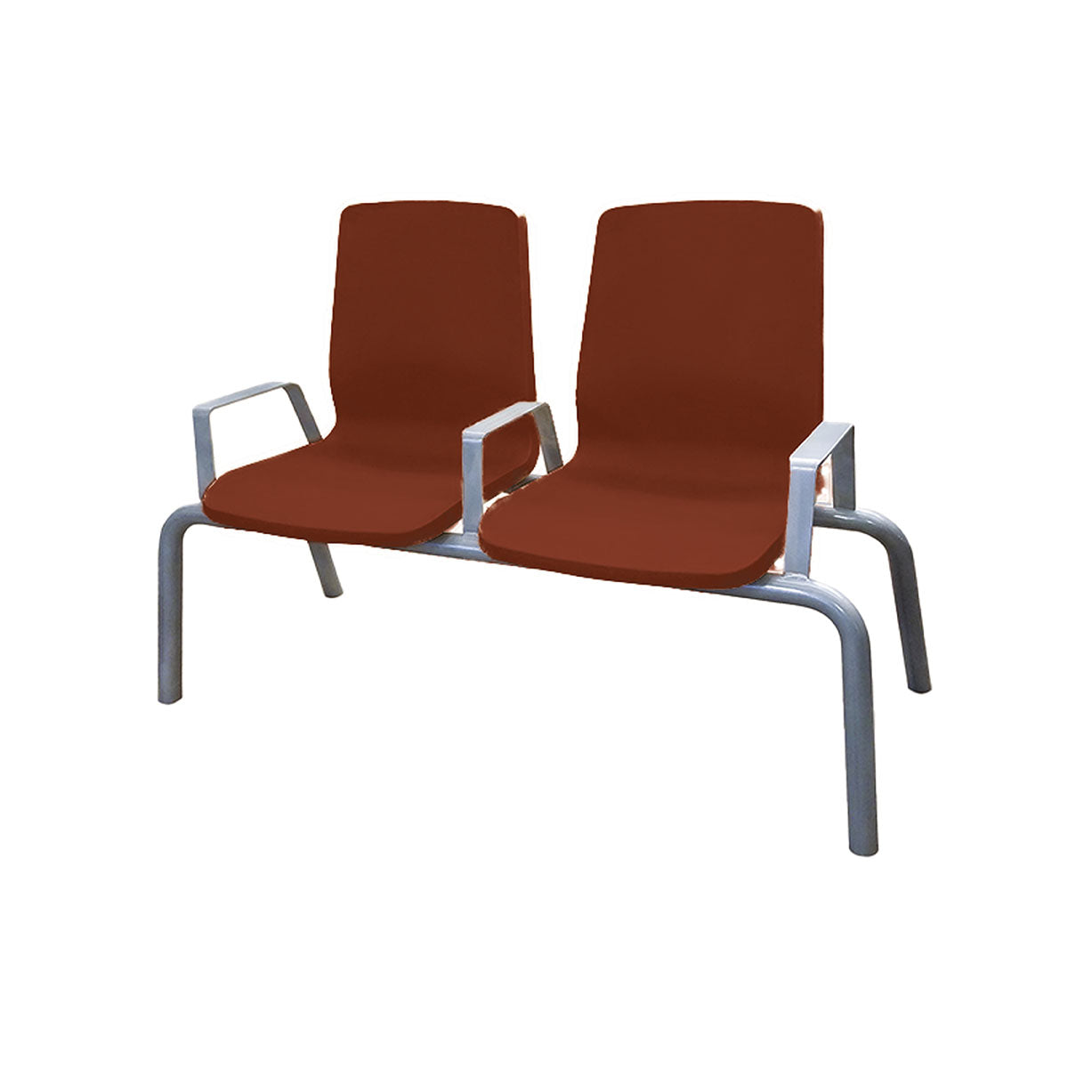Structured Seating, 2 Seats, Arms/Dividers, Floor Glides, Burgundy