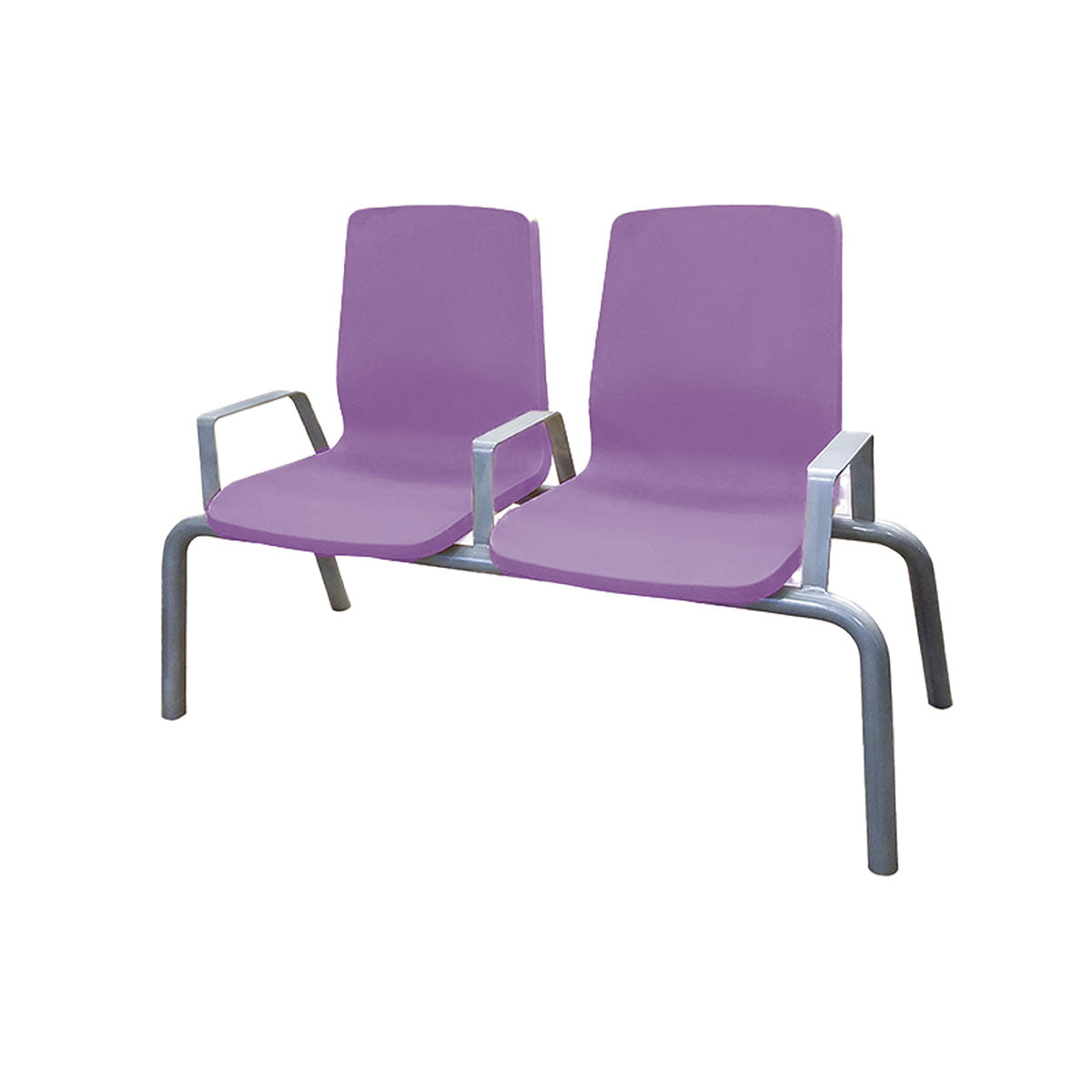 Structured Seating, 2 Seats, Arms/Dividers, Floor Glides, Indigo