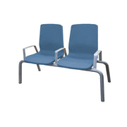 Structured Seating, 2 Seats, Arms/Dividers, Floor Glides, Midnight Blue