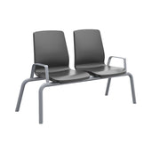 Structured Seating, 2 Seats, With Arms, Bolt Down, Black