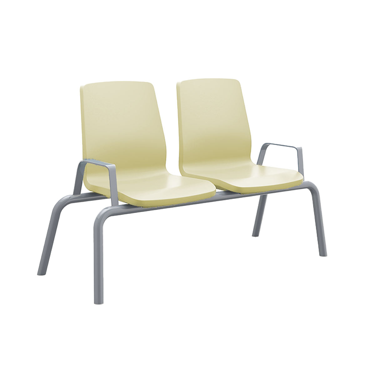 Structured Seating, 2 Seats, With Arms, Bolt Down, Sand