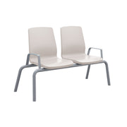 Structured Seating, 2 Seats, With Arms, Bolt Down, Stone Gray