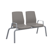 Structured Seating, 2 Seats, With Arms, Floor Glides, Gray