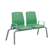 Structured Seating, 2 Seats, With Arms, Floor Glides, Green