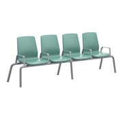 Structured Seating, 4 Seats, Arms/Dividers, Bolt Down, Aqua