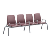Structured Seating, 4 Seats, Arms/Dividers, Bolt Down, Burgundy