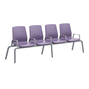 Structured Seating, 4 Seats, Arms/Dividers, Bolt Down, Indigo