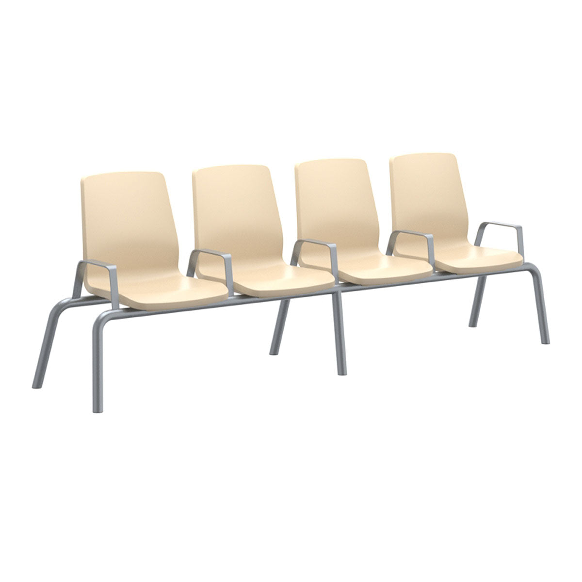 Structured Seating, 4 Seats, Arms/Dividers, Bolt Down, Sand
