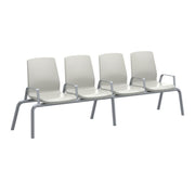 Structured Seating, 4 Seats, Arms/Dividers, Bolt Down, Stone Gray