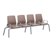 Structured Seating, 4 Seats, Arms/Dividers, Floor Glides, Brown