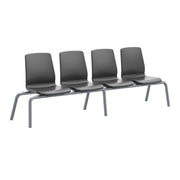 Structured Seating, 4 Seats, No Arms, Bolt Down, Black