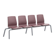 Structured Seating, 4 Seats, No Arms, Bolt Down, Burgundy