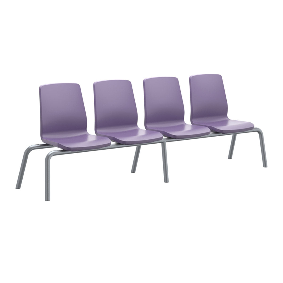 Structured Seating, 4 Seats, No Arms, Bolt Down, Indigo