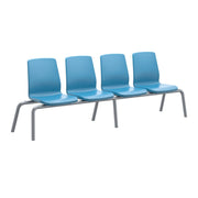 Structured Seating, 4 Seats, No Arms, Bolt Down, Slate Blue
