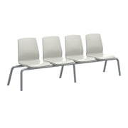 Structured Seating, 4 Seats, No Arms, Bolt Down, Stone Gray