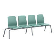 Structured Seating, 4 Seats, No Arms, Floor Glides, Aqua
