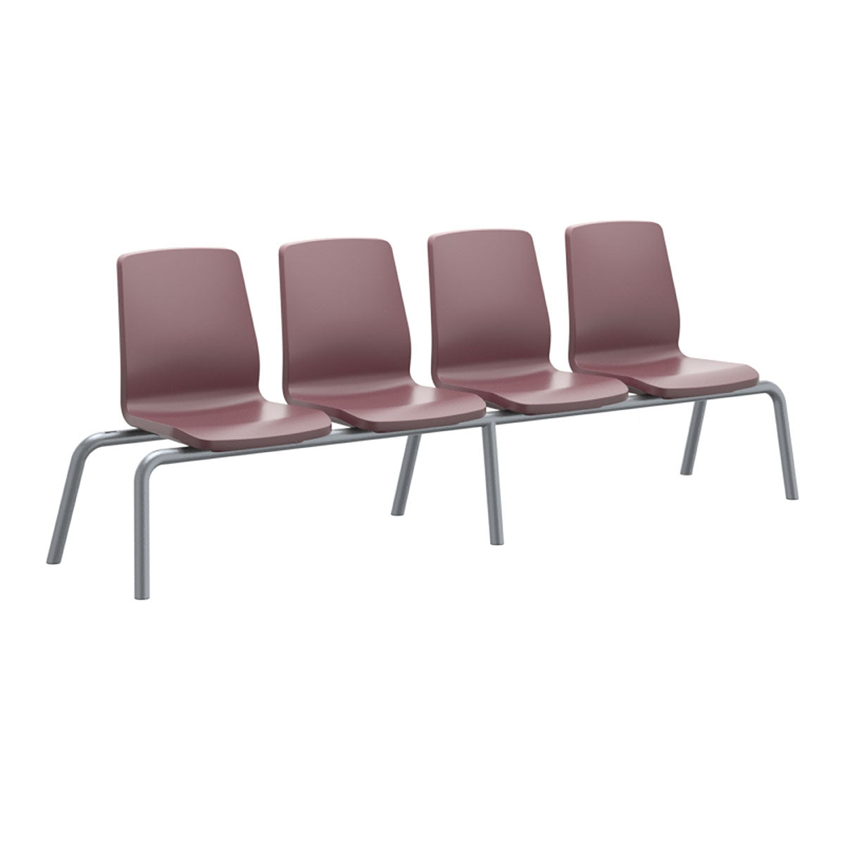 Structured Seating, 4 Seats, No Arms, Floor Glides, Burgundy