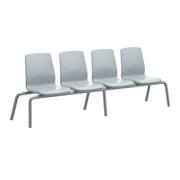 Structured Seating, 4 Seats, No Arms, Floor Glides, Gray