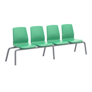 Structured Seating, 4 Seats, No Arms, Floor Glides, Green