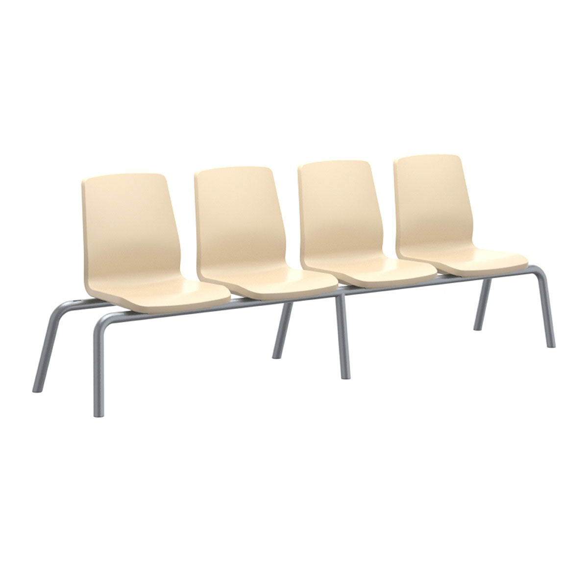 Structured Seating, 4 Seats, No Arms, Floor Glides, Sand