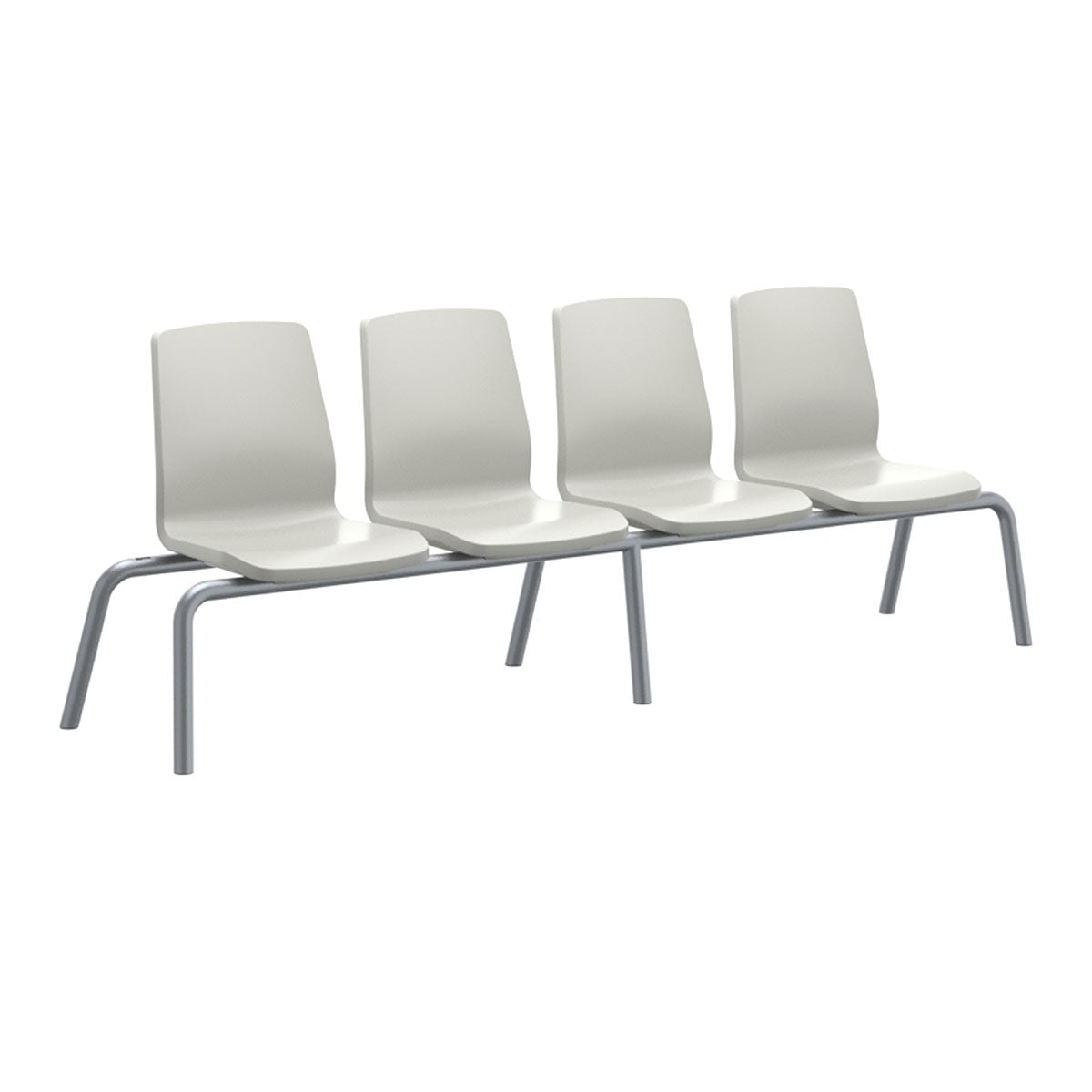 Structured Seating, 4 Seats, No Arms, Floor Glides, Stone Gray
