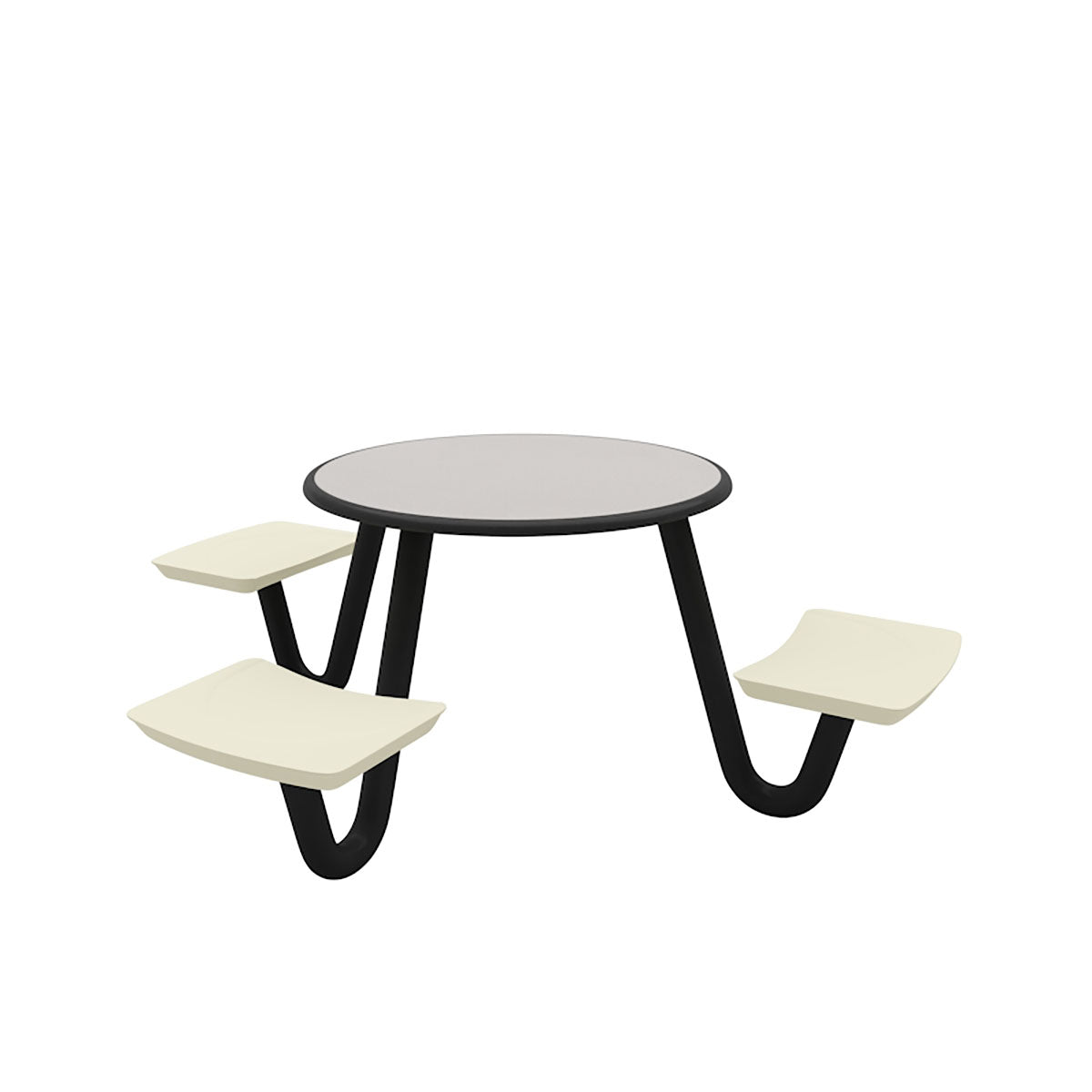 ADA Anchor Table, J-Leg, 3 Canvas Seats, Round, 42"